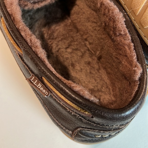 LL‎ Bean - wicked good moccasin, moose hide slippers, leather and shearling main image 3